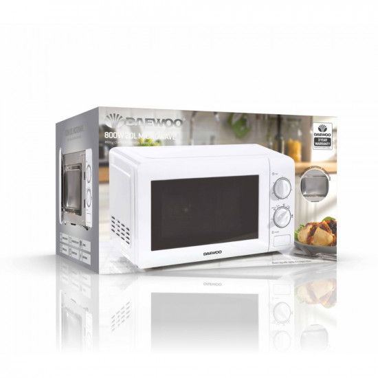 DAEWOO 800W 20L MICROWAVE SDA2075 S/S CAVITY WHT