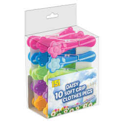 DAISY SOFT GRIP CLOTHES PEGS 10PK  SMA10