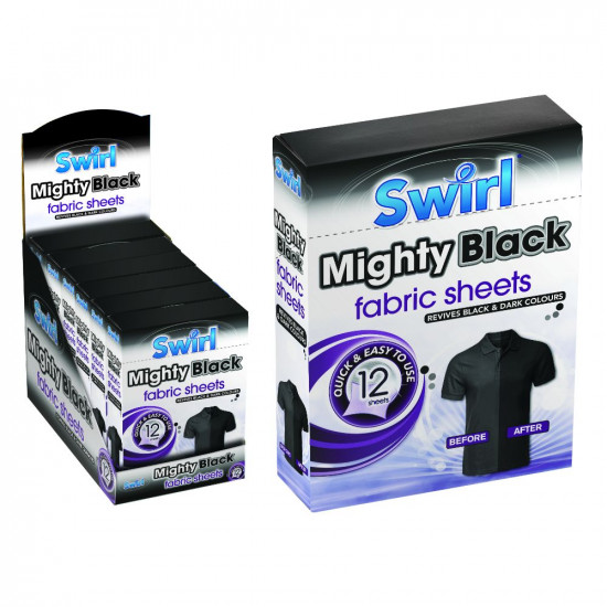 SWIRL MIGHT BLACK FABRIC SHEETS 12s