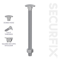 CARRIAGE BOLT+HEX NUT M6x40(200)T10833C 