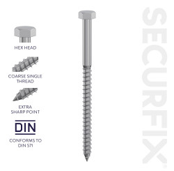 COACH SCREW HEX M10x150(130) T11311C    