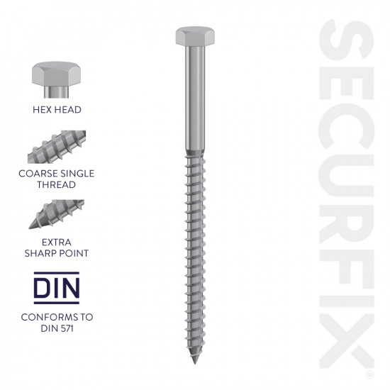COACH SCREW HEX M10x150(130) T11311C