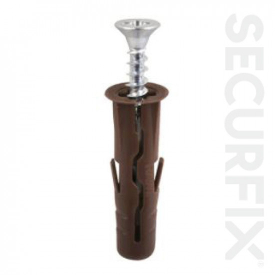 HD WALL PLUGS W/SCREW BROWN    T11474