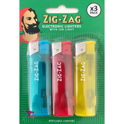 ZIG-ZAG ELECTRONIC LIGHTER+LED 3PK