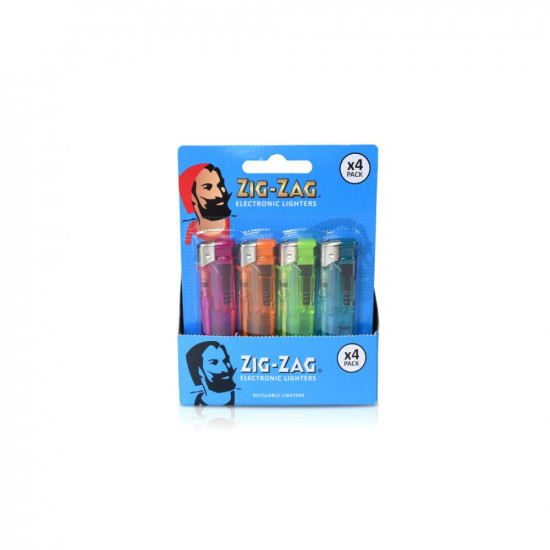 ZIG-ZAG ELECTRONIC LIGHTERS 4PK