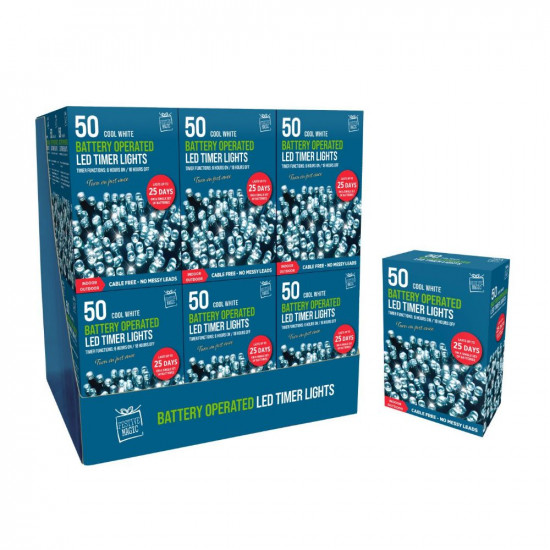 50LED TIMER LIGHTS WHITE  XA5874        