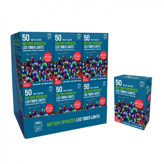 50LED TIMER LIGHTS MULTI COL XA5875     