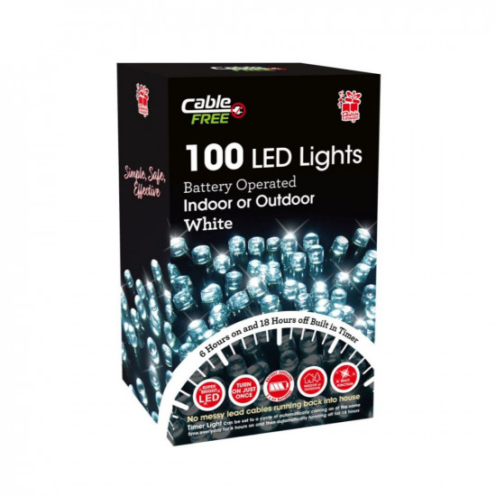 100LED TIMER LIGHTS C/WHITE XA5878      