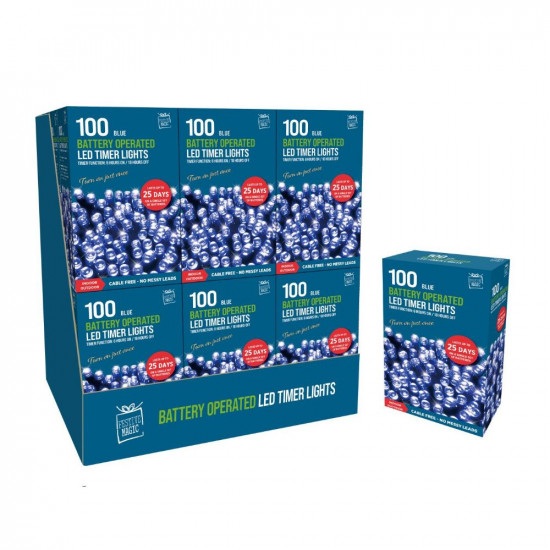 100 LED TIMER LIGHTS BLUE XA5880        