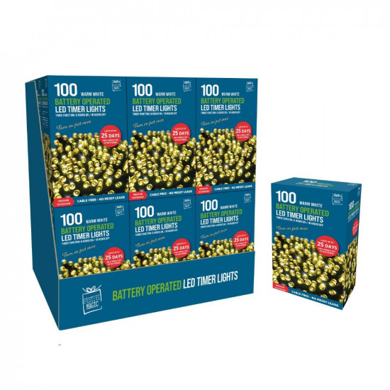 100 LED TIMER LIGHTS W/WHITE XA5881     