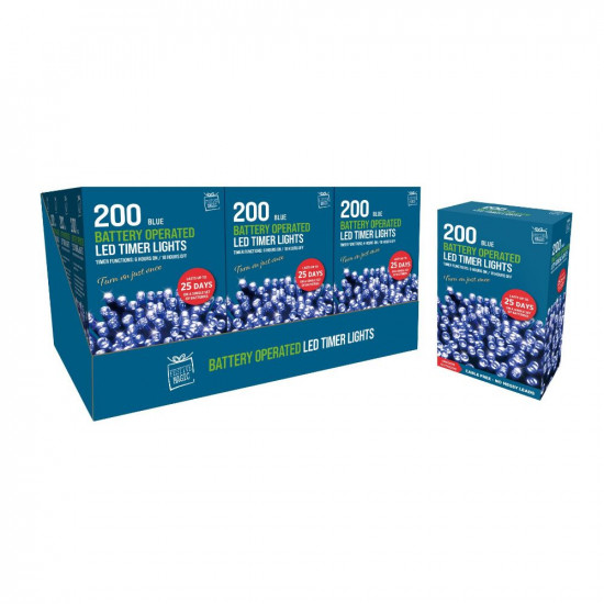 200 LED TIMER LIGHTS BLUE   XA8593      