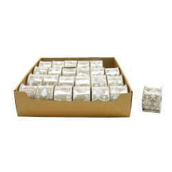 BURLAP RIBBON 50MMx2.7M GLITTER XA9794  