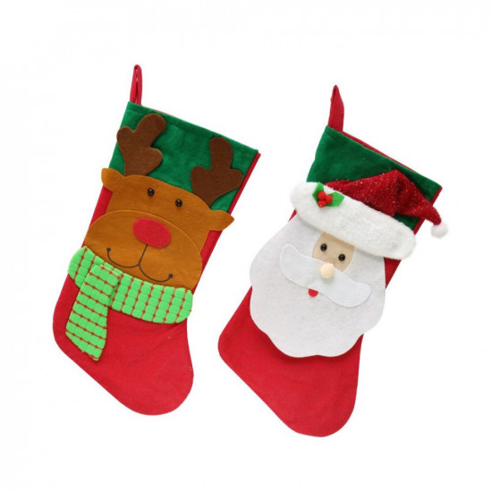 STOCKING SANTA /REINDEER 3D  XB2942     