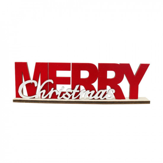 FLOCKED MERRY XMAS TABLE SIGN  XD0079   