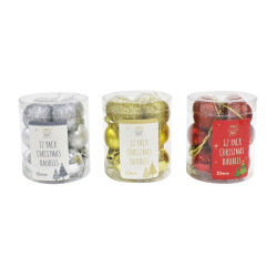 BAUBLES 30MM 12PC SMG   XM0273          