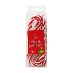 HANGING DECO CANDY CANES 6PCS  XM0675   