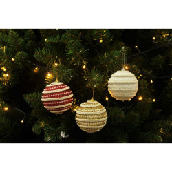 BEADED RIBBED BAUBLE  XM1281            