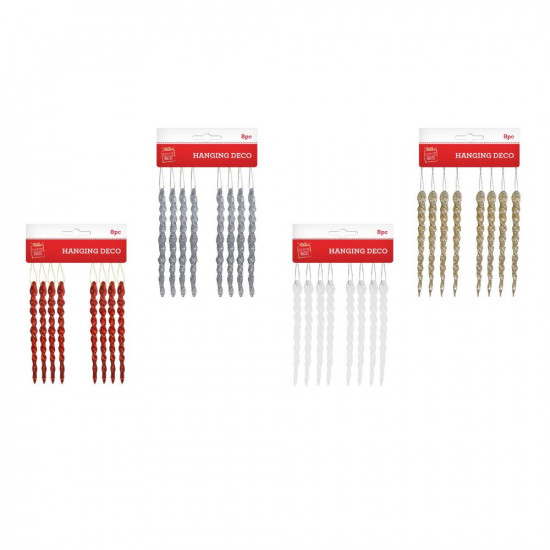 GLITTER HANGING SPIRAL ICICLES XM1544   