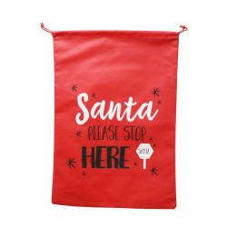 SANTA STOP HERE SACK 70x48CM  XM2128    