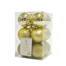 12PK XMAS BAUBLES 50MM GOLD  XM2320     