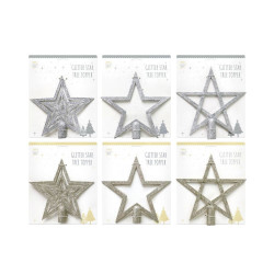 GLITTER STAR TREE TOPPER 18.5CM XM2364  