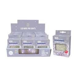 100LED WIRE PIN LIGHT WHITE 10M XM2751  