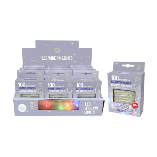 100LED WIRE PIN LIGHT MULTI 10M XM2753  