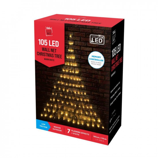 LED XMAS TREE WALL NET W/WHITE  XM2755  