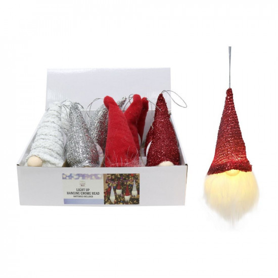 LIGHT UP HANGING GNOME HEAD  XM2949     