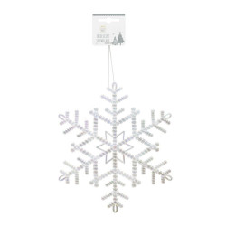 DECO SNOWFLAKE 19.5CM BEADED XM3022     