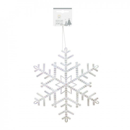 DECO SNOWFLAKE 19.5CM BEADED XM3022     