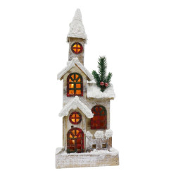 LIGHT UP CHURCH 40CM SNOWY   XM3129     