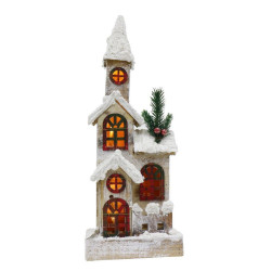 LIGHT UP CHURCH 40CM SNOWY   XM3129     