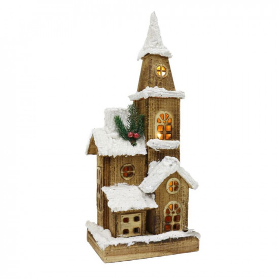 LIGHT UP CHURCH 46CM SNOWY  XM3131      