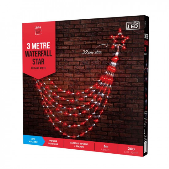 LED WATERFALL STAR 3M RED-WHT XM3170    