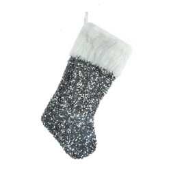SEQUINS STOCKING FUR TRIM 55CM  XM3324  