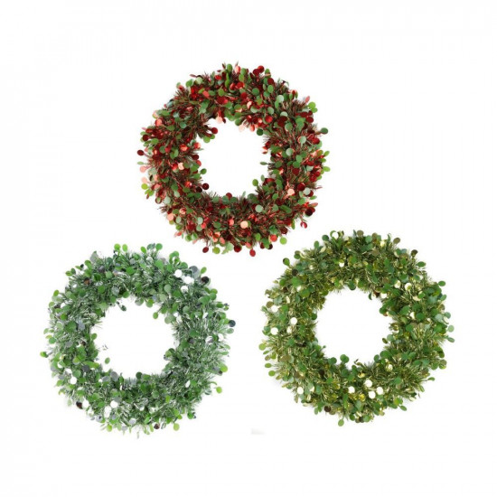 TINSEL WREATH 30CM 2 TONES  XM3343      