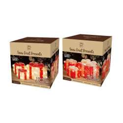 LED PRESENTS SET 3 HEAVY SNOW XM3695    