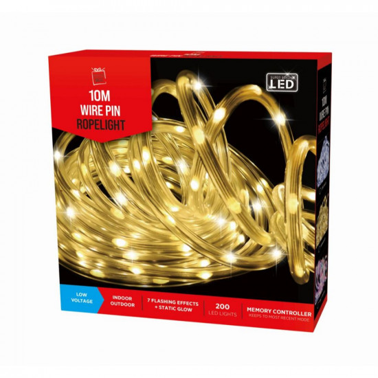 LED ROPELIGHT 10m LGE PIN FLASH WW      