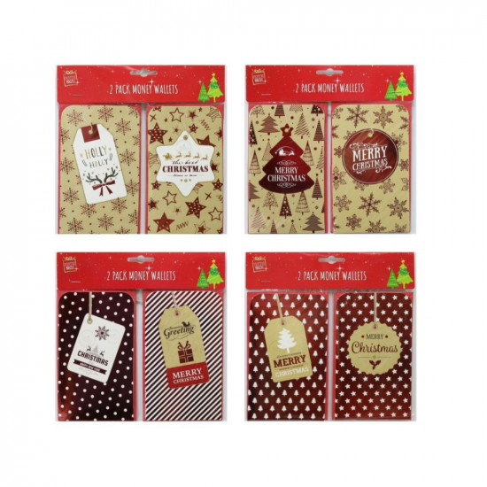 MONEY WALLETS 2PC RED FOILED XP0044     